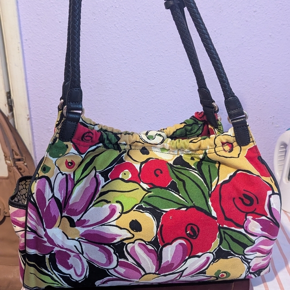 Brigthon Vibrant Floral Shoulder Bag with Black Accents - Picture 5 of 7